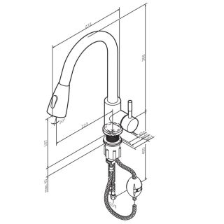 Смеситель для кухни Am.Pm X-Joy S F85B07511 с выдвижным изливом сатин